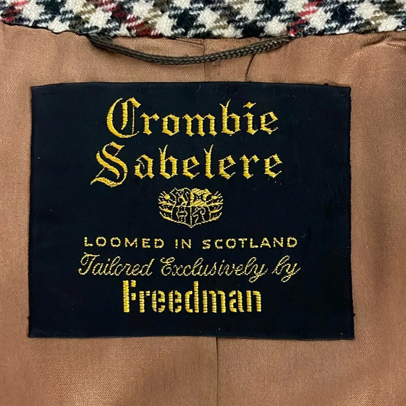 Vintage Crombie Sabelere Men’s Wool Houndstooth Coat Eaton’s Large - Picture 4 of 12